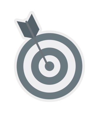 Hedef ve ok simgesi. Oyun tasarımı. Vektör grafiği