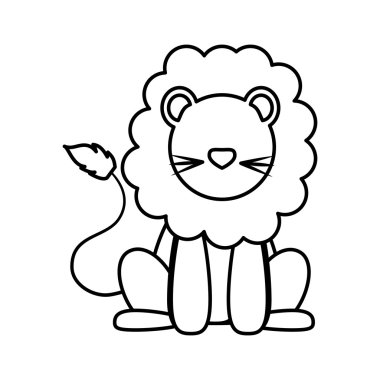 Aslan simgesi. Hayvan tasarımı. Vektör grafiği