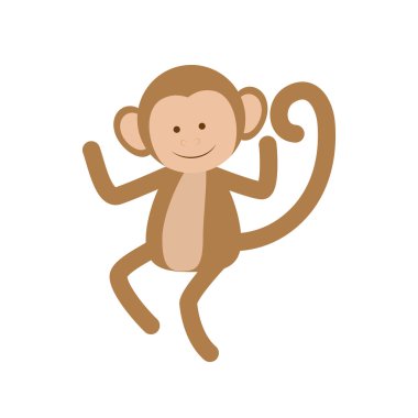 maymun simgesi. Hayvan tasarımı. Vektör grafiği