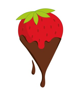 Çikolata ve çilek simgesi. Tatlı tasarım. Vektör grafiği