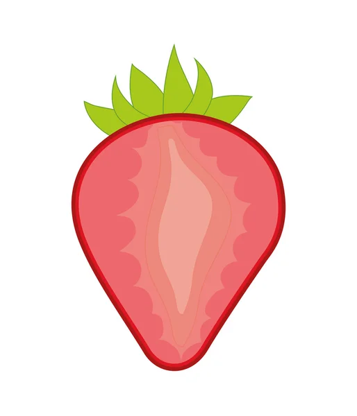 Erdbeer-Symbol. organische und gesunde Gestaltung. Vektorgrafik — Stockvektor