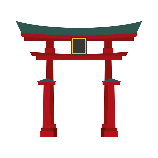 Traditionelle Architektur-Ikone. Japanische Kultur. Vektorgrafik — Stockvektor