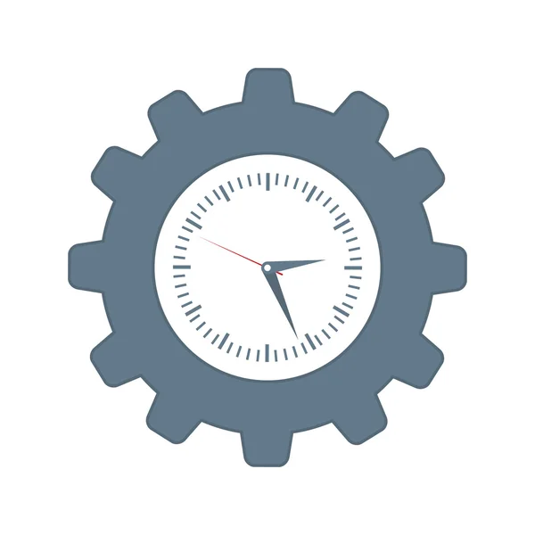 Reloj dentro del icono del engranaje. Diseño de tiempo. Gráfico vectorial — Archivo Imágenes Vectoriales
