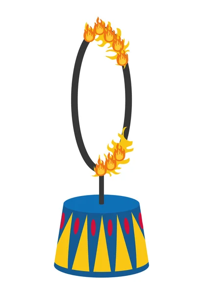 Icona anello di fuoco. Circo e design di carnevale. Grafico vettoriale — Vettoriale Stock