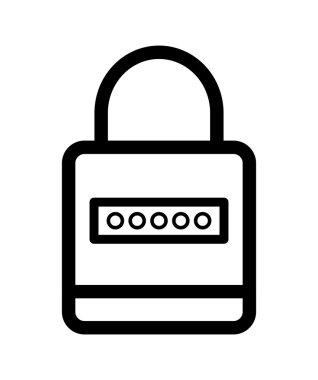 asma kilit simgesi. Güvenlik sistemi tasarımı. Vektör grafiği