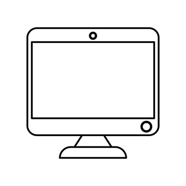 Bilgisayar kutsal kişilerin resmi. Teknoloji tasarım. vektör grafiği