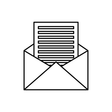 Zarf simgesi. E-posta tasarım. Vektör grafiği
