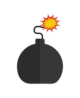 bomba simgesi. Patlama tasarım. vektör grafiği