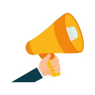 Megafon simgesi. İletişim tasarımı. vektör grafiği