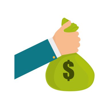 Para çantası simgesi. Mali madde tasarım. vektör grafiği