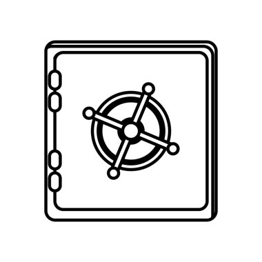 Kasa simgesi. Mali madde tasarım. vektör grafiği