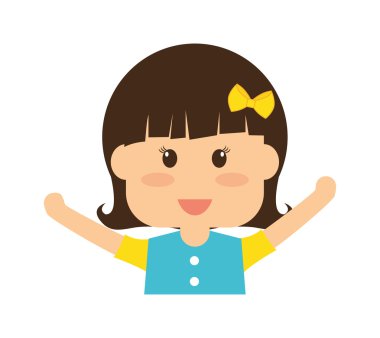 küçük kız simgesi. Evlat tasarım. vektör grafiği