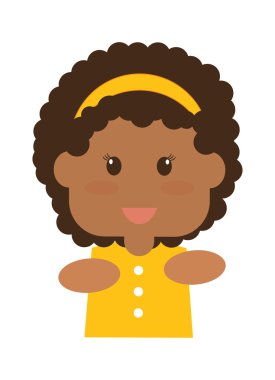 küçük kız simgesi. Evlat tasarım. vektör grafiği