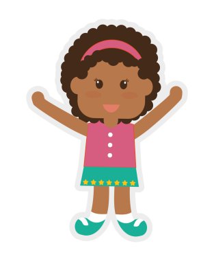 küçük kız simgesi. Evlat tasarım. vektör grafiği