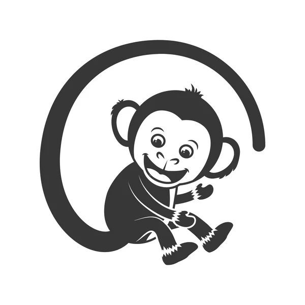 Icono de mono. Diseño animal. Gráfico vectorial — Vector de stock