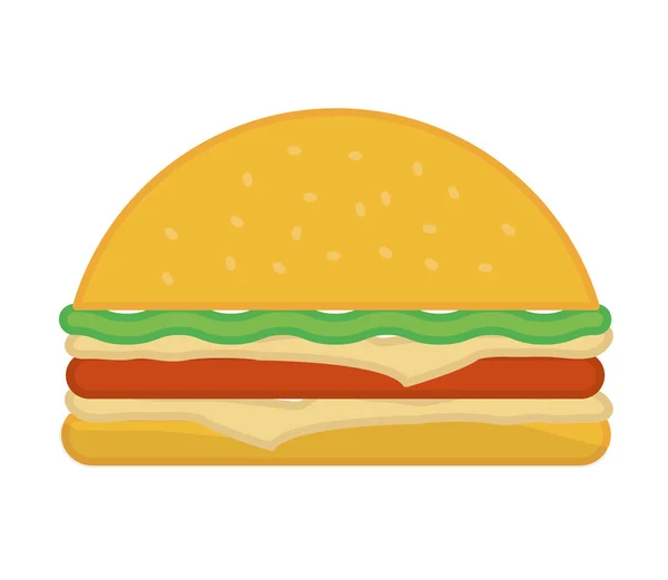 Icono de hamburguesa. Diseño de comida rápida. gráfico vectorial — Archivo Imágenes Vectoriales