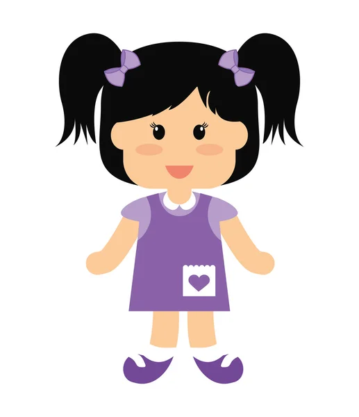 Kleine meisje pictogram. Kind ontwerp. vectorafbeelding — Stockvector