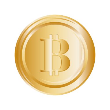 Para simgesi. Bitcoin tasarım. vektör grafiği