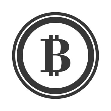 Para simgesi. Bitcoin tasarım. vektör grafiği