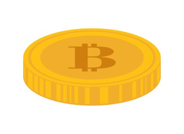 Para simgesi. Bitcoin tasarım. vektör grafiği