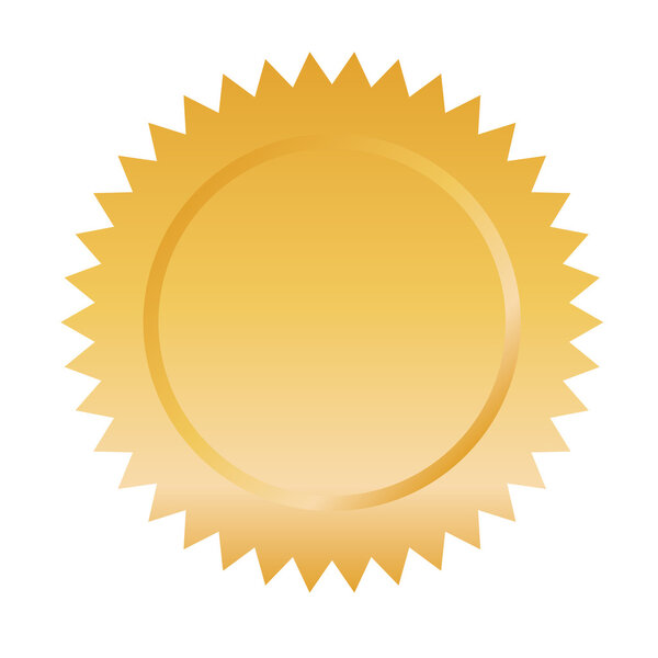 Gold seal stamp. label design. vector graphic