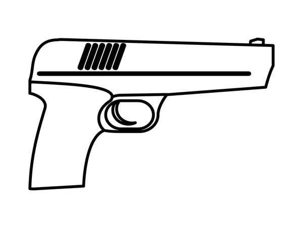 Het pictogram van het pistool. Ontwerp van de strijdkrachten. grafische vector — Stockvector