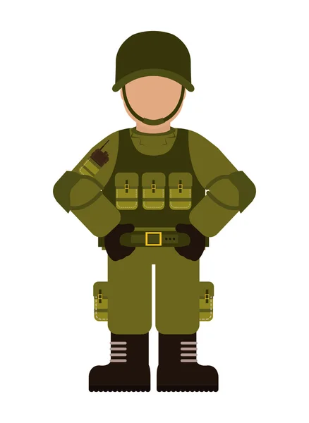 Soldat-ikonen. Krigsmakten design. grafisk vector — Stock vektor