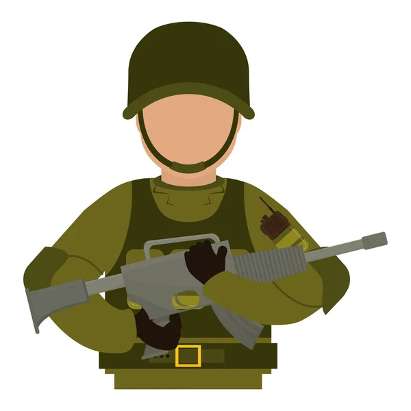 Icône de soldat. Forces armées. graphique vectoriel — Image vectorielle