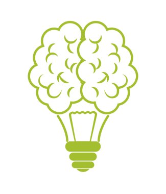 ampul simgesi. Yeşil kavramı düşünün. Vektör grafiği