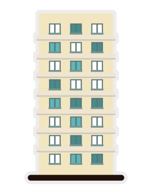 Bina simgesi. Mimarlık ve şehir. Vektör grafiği