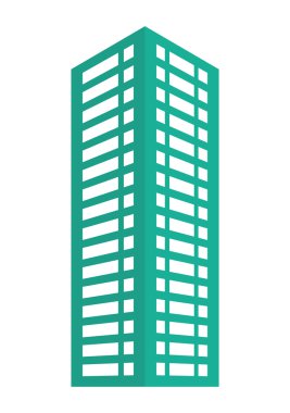 Bina simgesi. Mimarlık ve şehir. Vektör grafiği