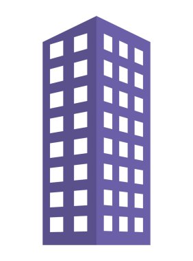 Bina simgesi. Mimarlık ve şehir. Vektör grafiği