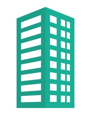 Bina simgesi. Mimarlık ve şehir. Vektör grafiği