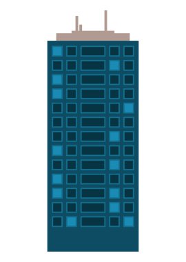 Bina simgesi. Mimarlık ve şehir. Vektör grafiği