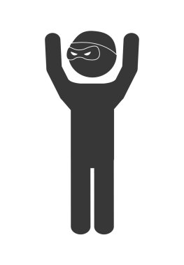 Suçlu simgesi. Adalet ve hukuk. vektör grafiği