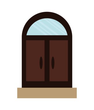 pencere simgesi. Mimari tasarım. vektör grafiği