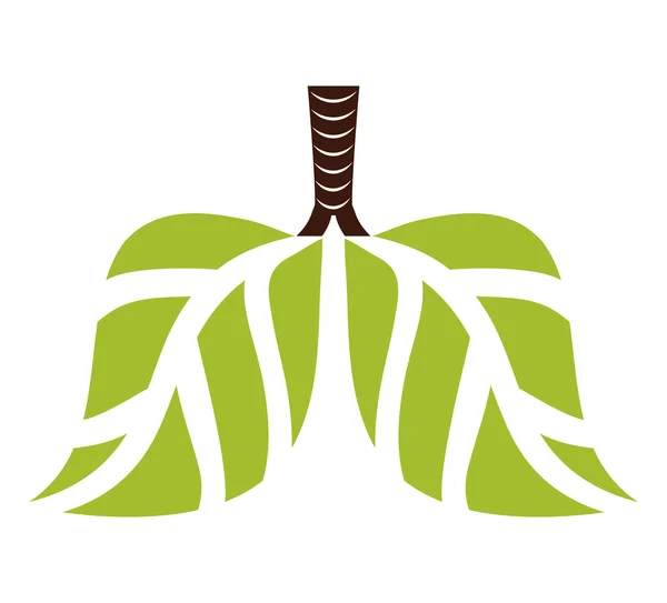 Deixa o ícone dos pulmões. Pensa no conceito verde. Gráfico vetorial — Vetor de Stock