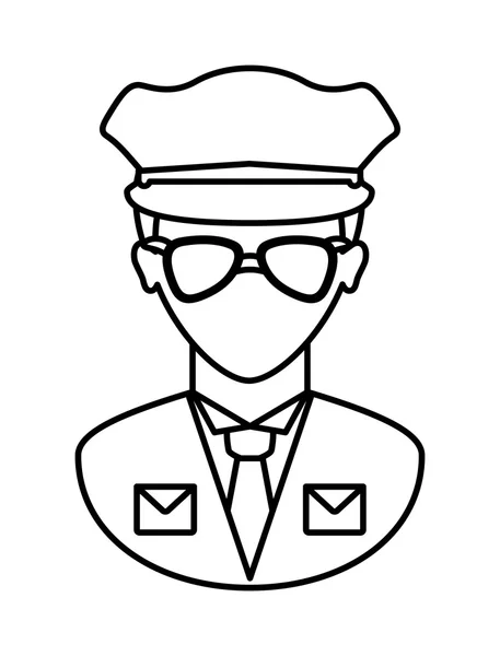 L'icône du policier. Justice et droit. graphique vectoriel — Image vectorielle