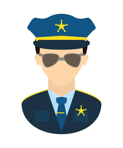 Politieagent pictogram. Justitie en wetgeving. vectorafbeelding — Stockvector