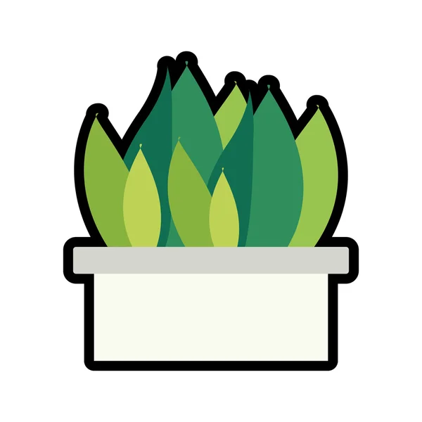 Folhas e pote ícone. Projeto da planta. gráfico vetorial — Vetor de Stock