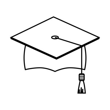 Mezuniyet kap simgesi. Mezuniyet tasarım. Vektör grafiği