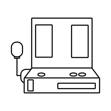 Slot makinesidir simgesi. Casino ve las vegas tasarım. Vektör grafiği