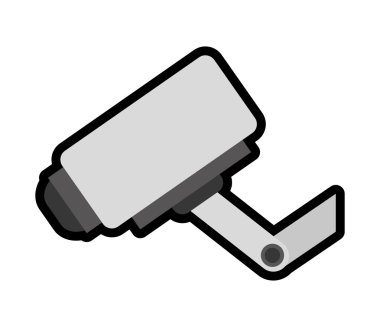 Kamera simgesi. Güvenlik sistemi tasarımı. Vektör grafiği