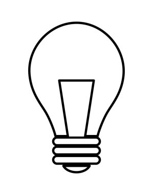 Ampul simgesi. Enerji ya da fikir tasarım. Vektör grafiği