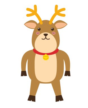 Kawaii geyik simgesi. Mutlu Noeller tasarım. vektör grafiği