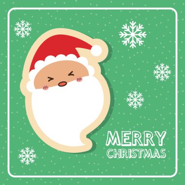 Kawaii santa simgesi. Mutlu Noeller tasarım. vektör grafiği