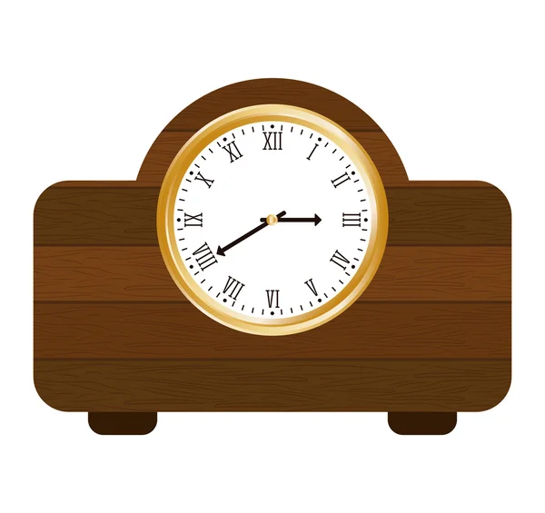 Clock of wood  icon. Time design. vector graphic — Stock Vector