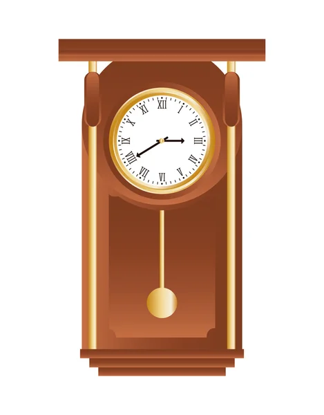 Clock of wood  icon. Time design. vector graphic — Stock Vector