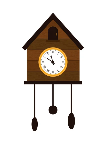 Relógio de ícone de madeira. Design de tempo. gráfico vetorial —  Vetores de Stock