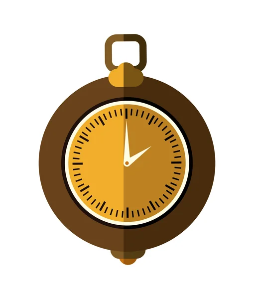 Reloj de madera icono. Diseño de tiempo. gráfico vectorial — Archivo Imágenes Vectoriales